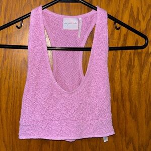 Small pink scrunched crop top from Urban Outfitters